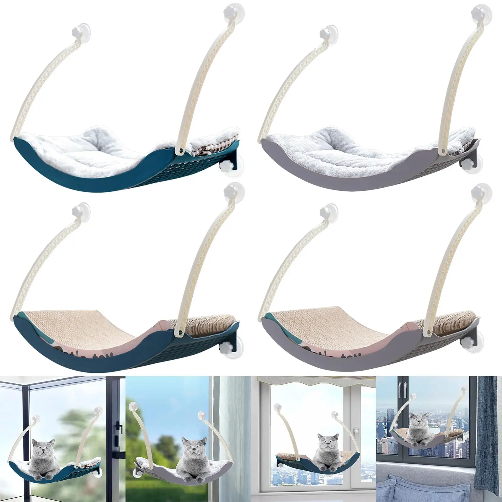 Cat Hammock Cute Hanging Beds Comfortable Sunny Seat Window Mount Pet product Soft Pet Shelf Supplies Detachable