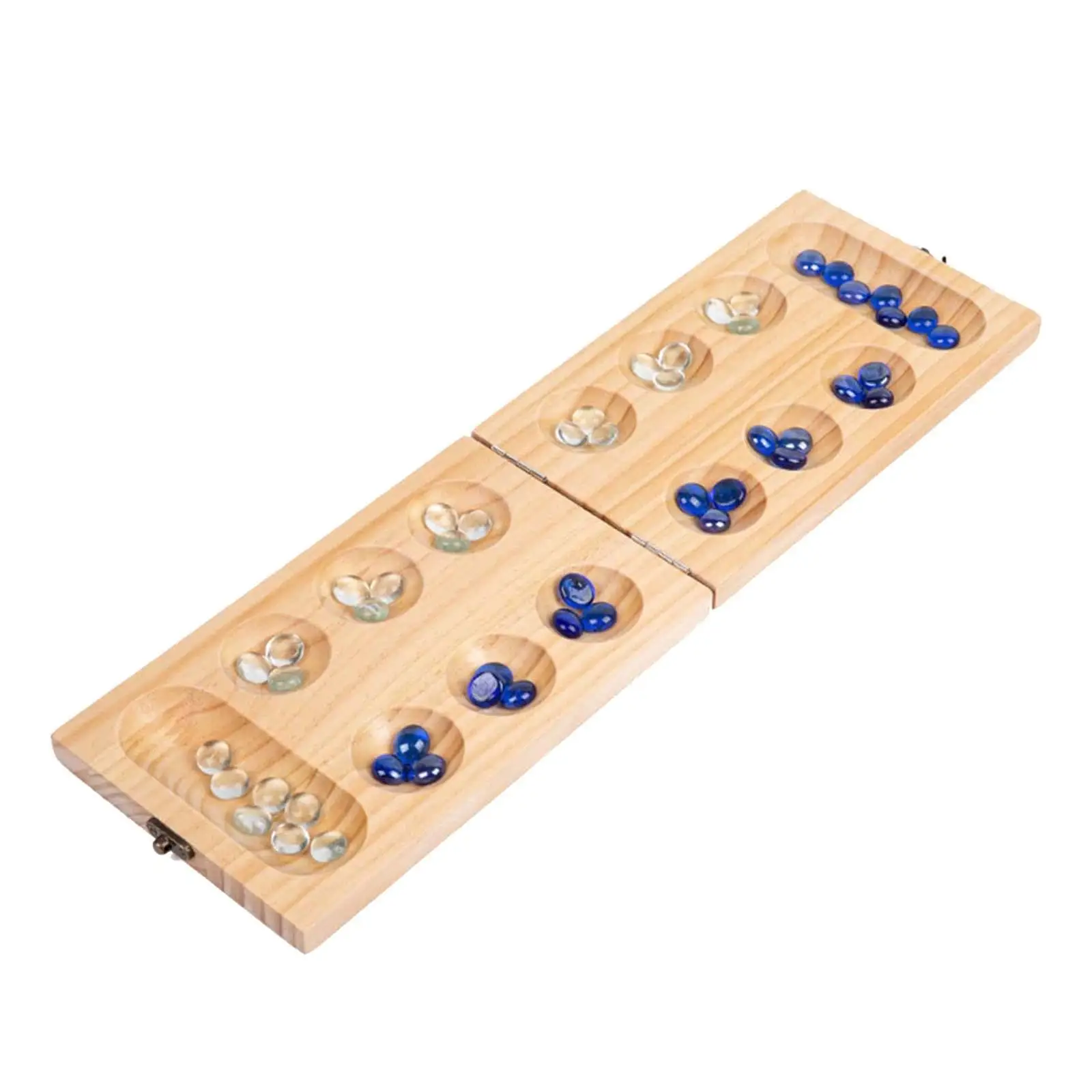 Wooden Mancala Board Game Portable Classic 2 Player Game Family Games for Children and Adults Party Entertainment Teen Travel