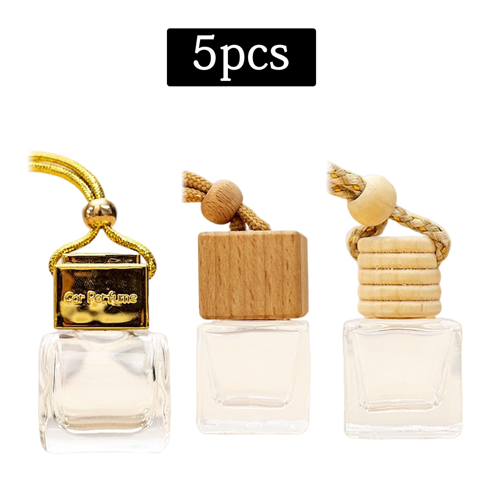 5 Pieces Empty Car Air Freshener Hanging Perfume Pendant Refillable Hanging Diffuser Bottle 8ml Fragrance Vials Auto Ornaments