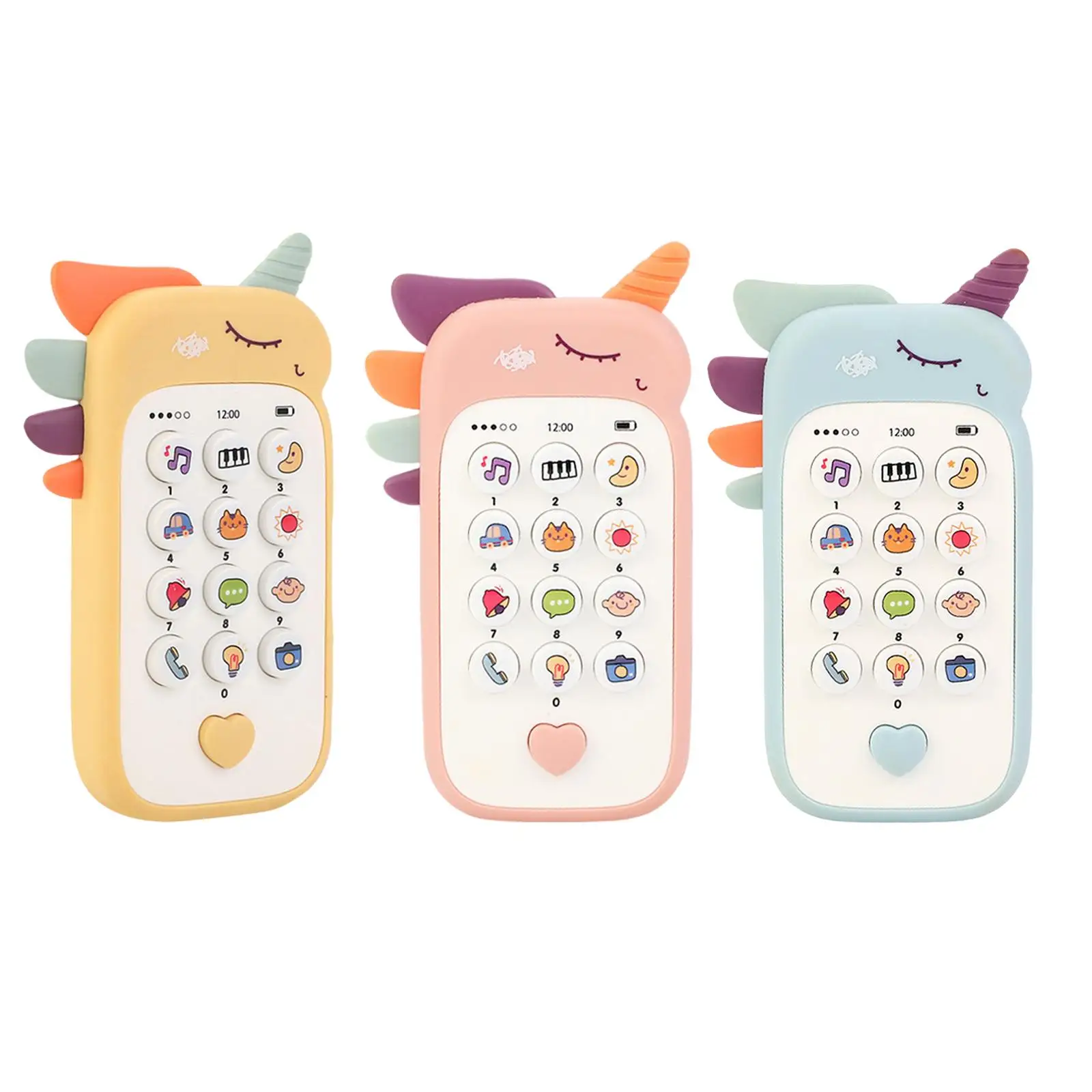 Unicorn Baby Musical Toys Baby Light up Toy Play Phones Sensory Learning Toys for Infants Boys Girls Toddler Aged 18Months+ Baby