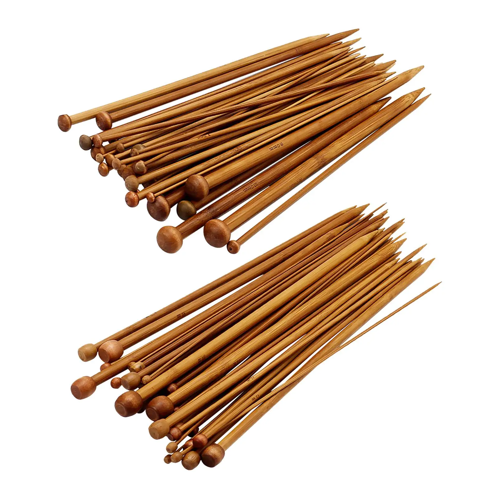 36Pcs Bamboo Knitting  for Beginners Crafts Smooth Needle DIY Scarf Tools Wooden Straight Knitting  Kit Supplies