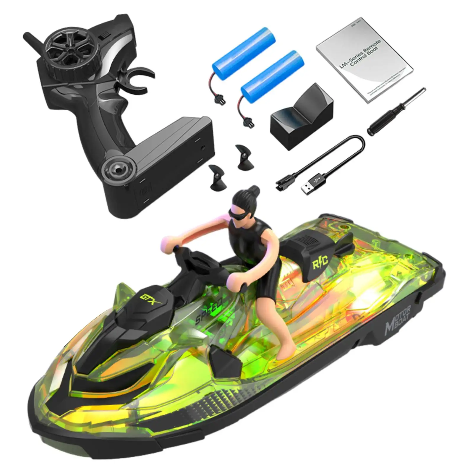 RC Speed Boat with Light High Sensitivity Speedboat for Girls Boys Adults