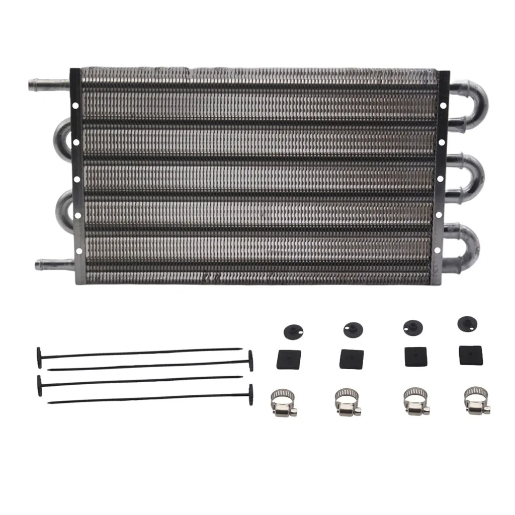 6 Row Car Radiator Remote Aluminum Transmission Oil Cooler+  Hose