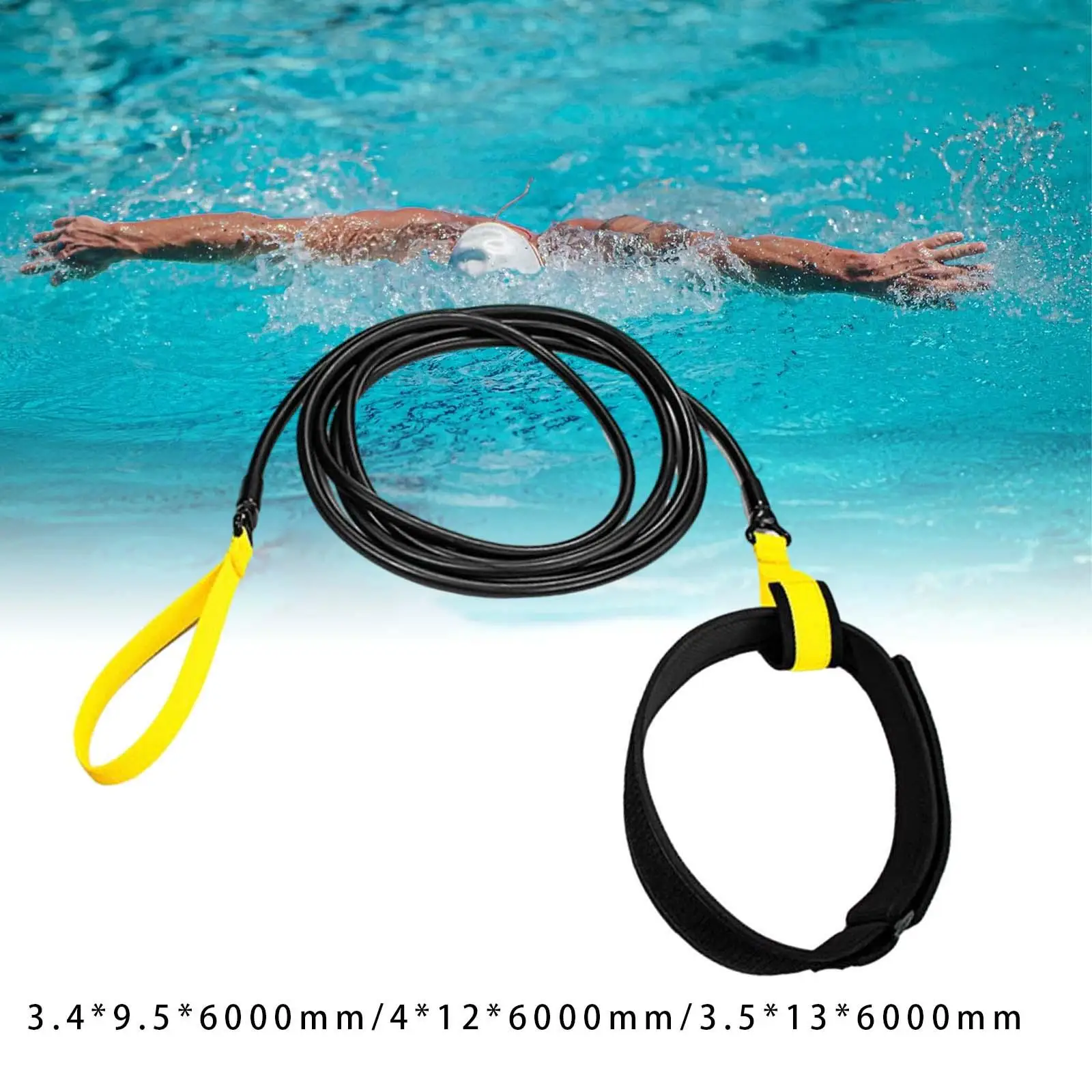Swim Resistance Belt Swimming Aid Durable Professional 6M Strength Training Belt for Athletes Equipment