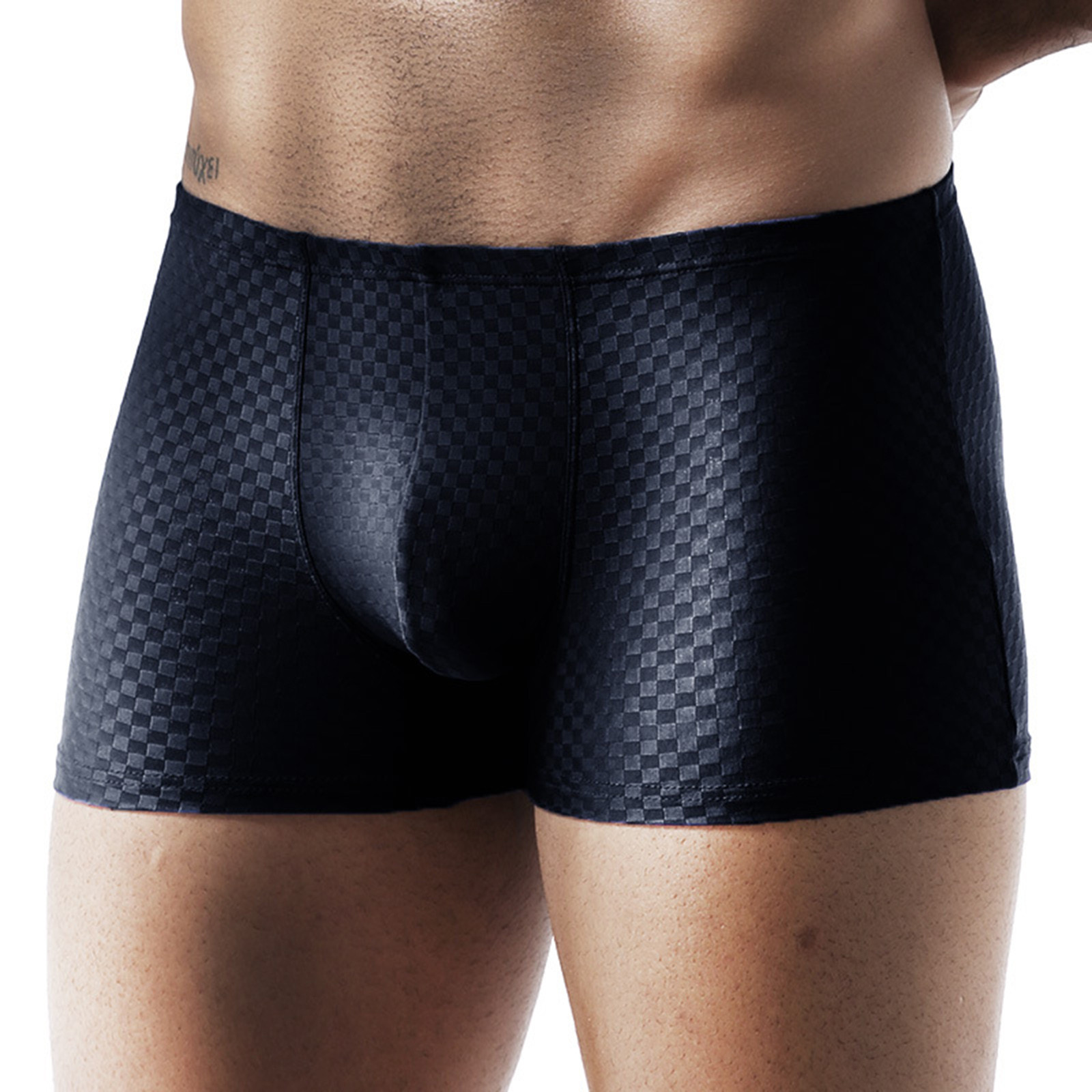 Title 5, Boxer en soie glacée transparente pour homme, s...