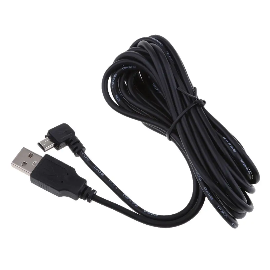 5V 2A mini USB charger cable 90 degrees   for DVR