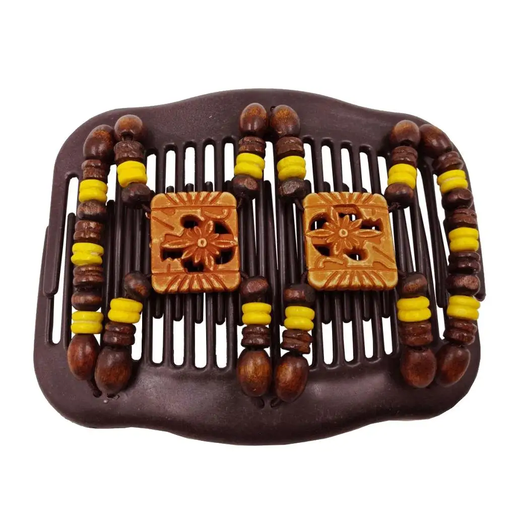 Antique Wooden Bead Hair Comb  Hair Comb for Bun Easy Updo Tools