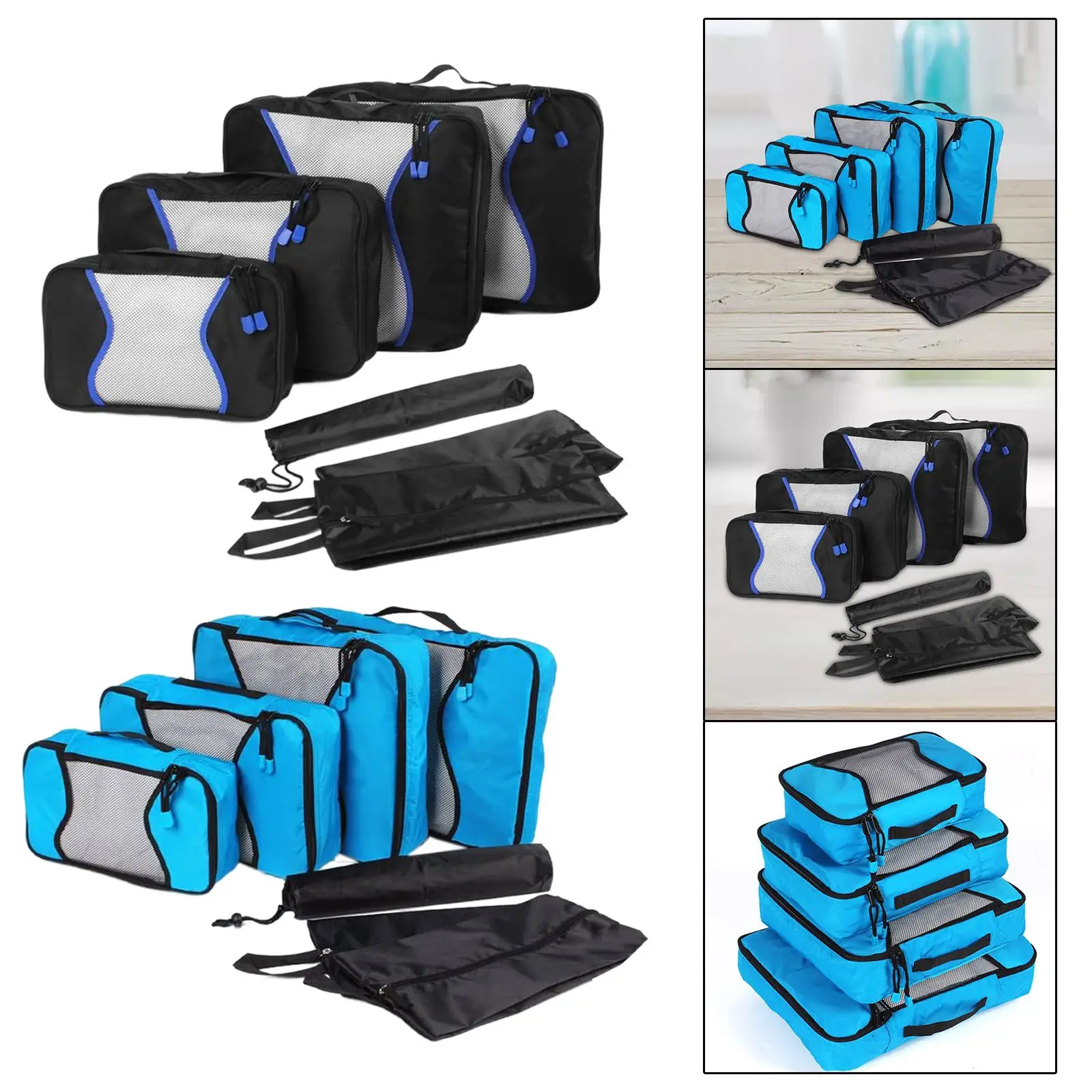 7 in 1 Packing Cubes Accessories Suitcase Bag Carry On Luggage Lightweight for Clothes Woman Man Keeping Organized