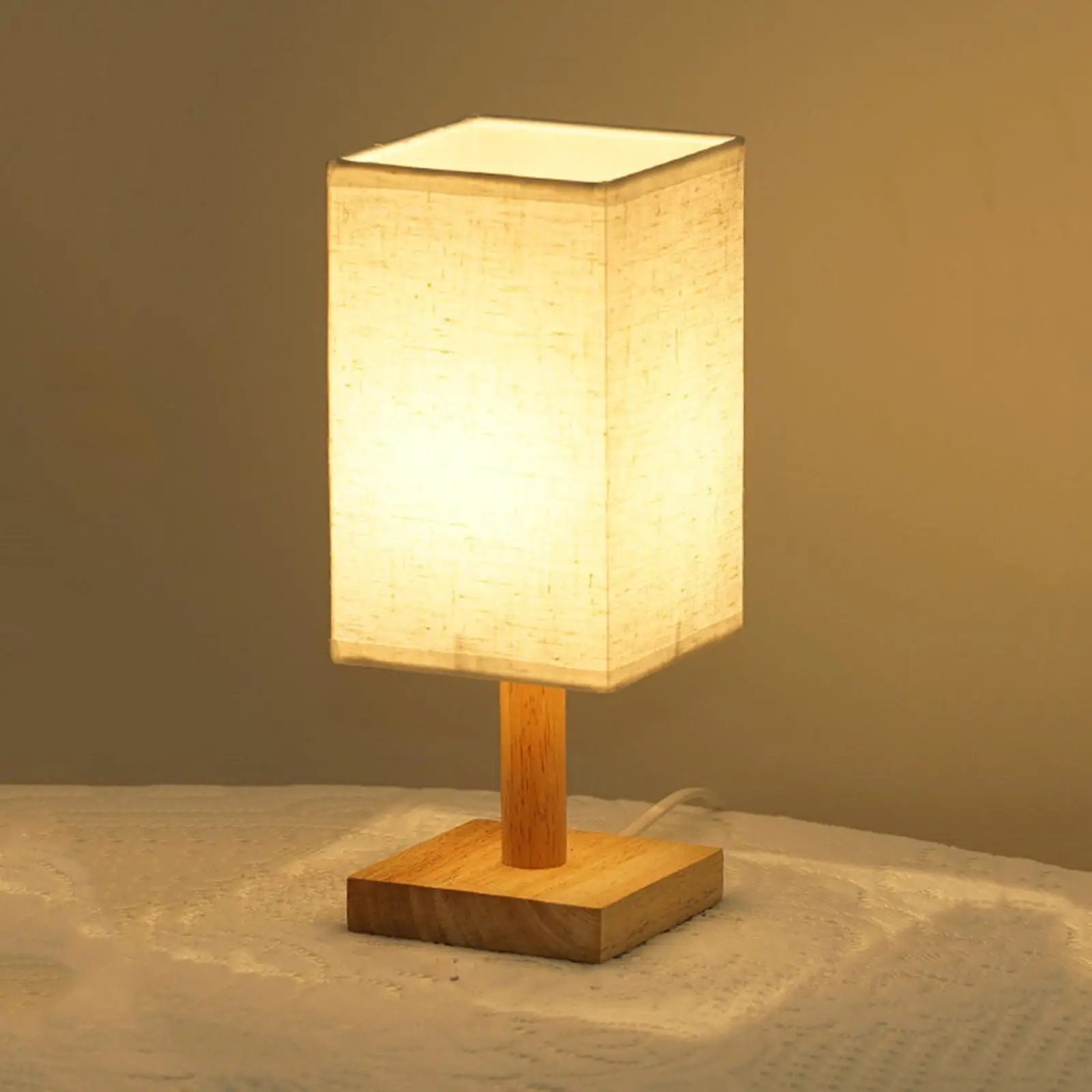 Minimalist Bedside Table Lamp Night Light USB Powered Small Nightstand Lamp