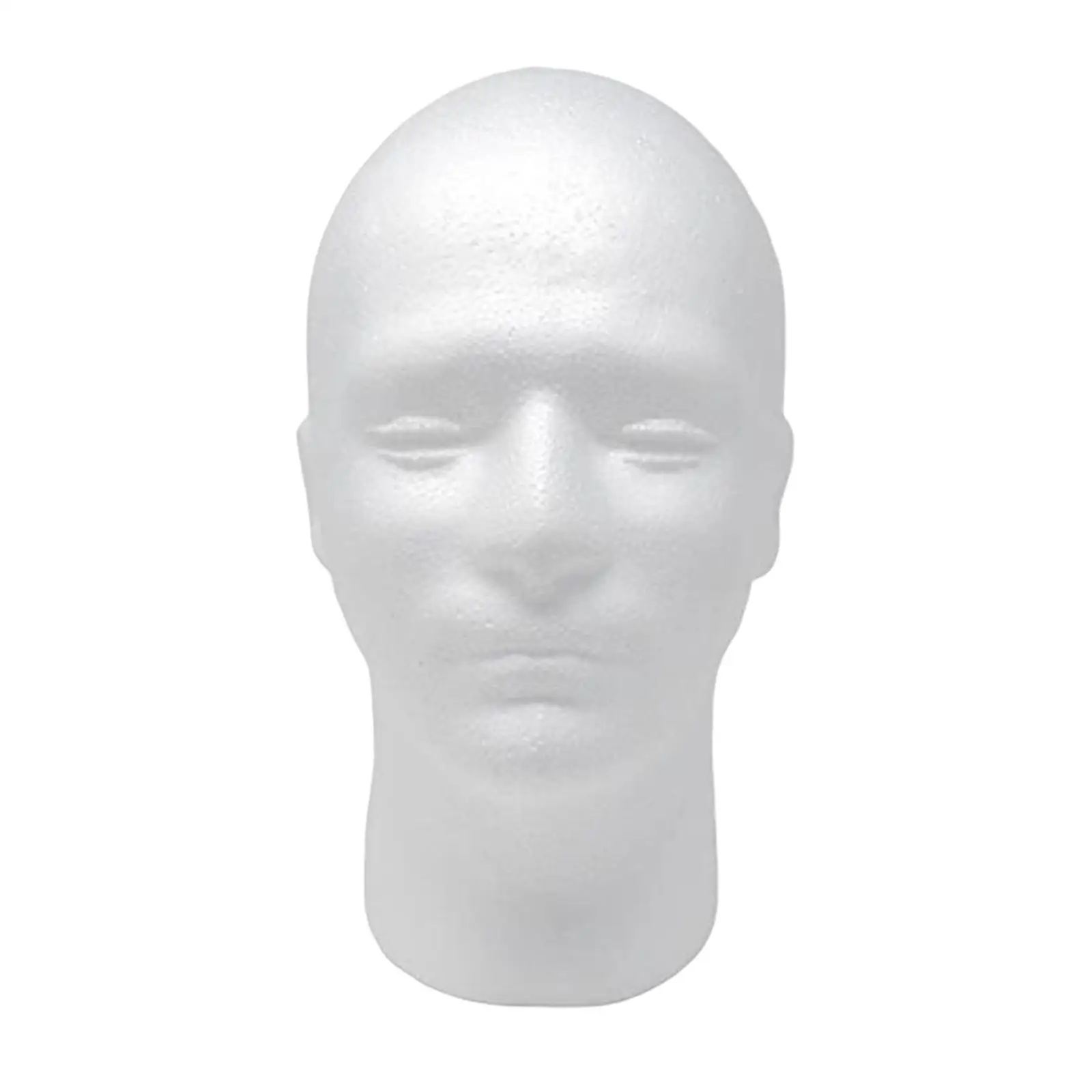 Man Foam Manikin Head Display White Stand Display Head Model for Hairpiece Headwear Jewelry Home Salon Display