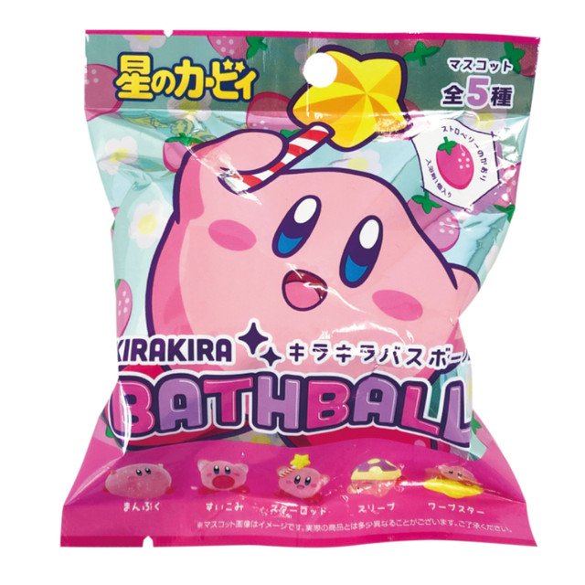 Star Kirby Sparkling Bubble Bath Ball Strawberry Flavor Soaks Feet