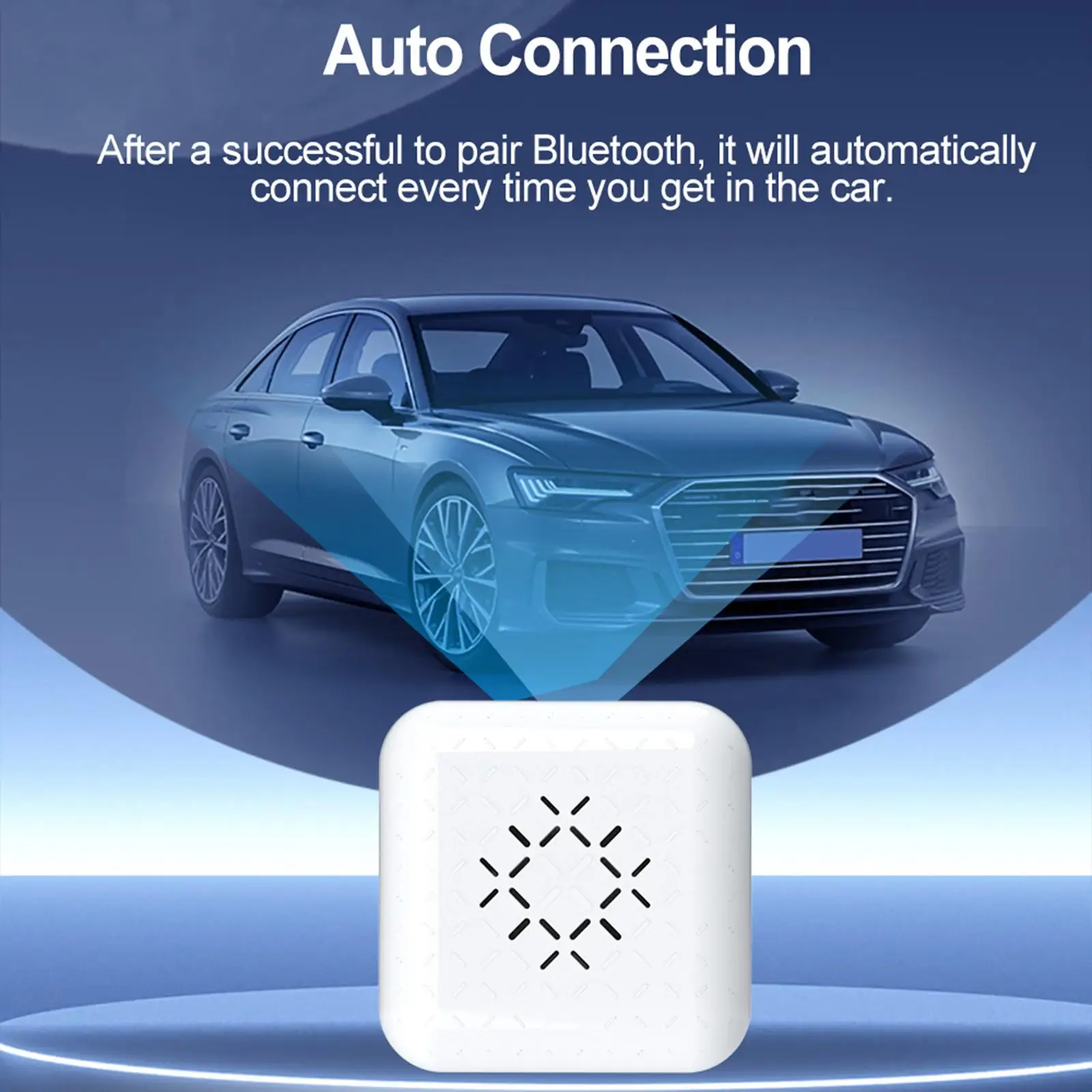 Mini Wireless Car Play Adapter, Support Siri Auto Connect Achieve Wireless Car Play Online Update Dongle for Wired Car Play Cars