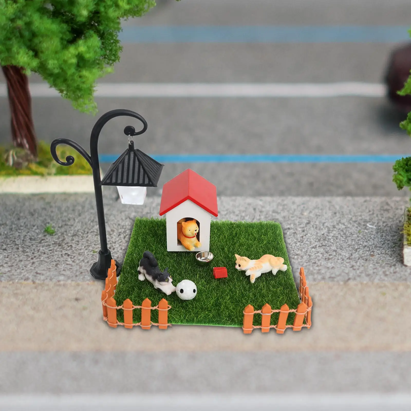 dog house for Children DIY Scene 1/12 Mini Dollhouse Decoration Outdoor Animal puppy Set Miniature Dollhouse Accessories