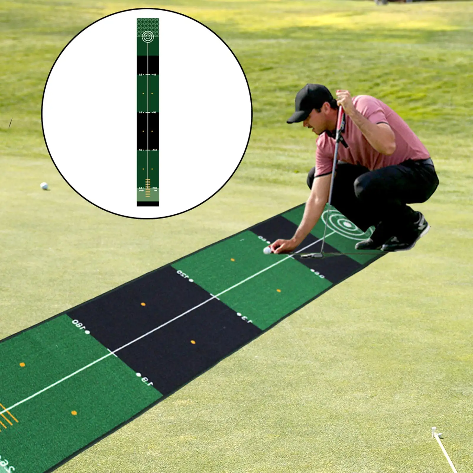 Golf Putting Mat Practice Mat Golf Hitting Mat Improve Golf Skills for Home Garden Indoor Outdoor Golf Accessories for Men