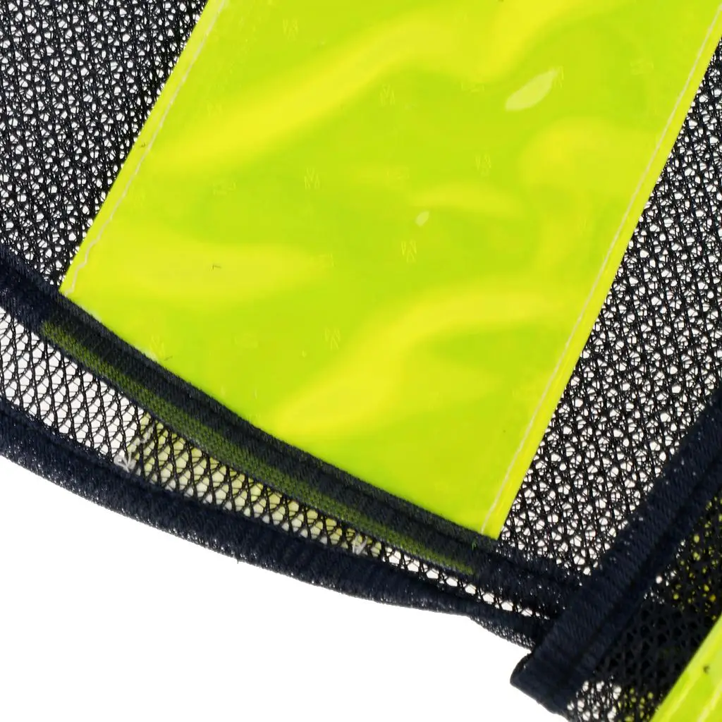 Black Mesh High Visibility Safety Vest with Lime Reflective Stripes