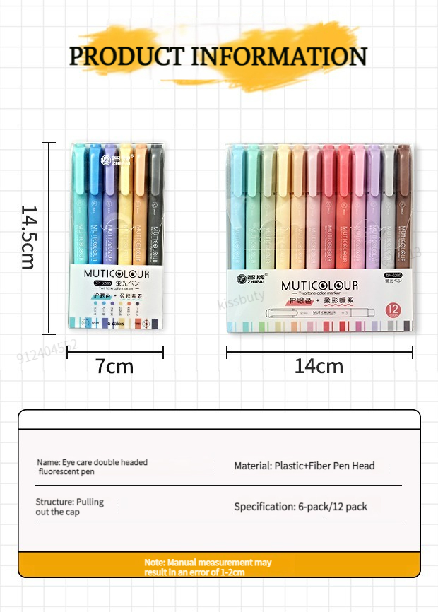 6/24 Farben/Box Morandi Retro Doppelköpfiger Textmarker Vintage Fluoreszierende Stifte Set Student Zeichnung Marker Briefpapier – Detail 3
