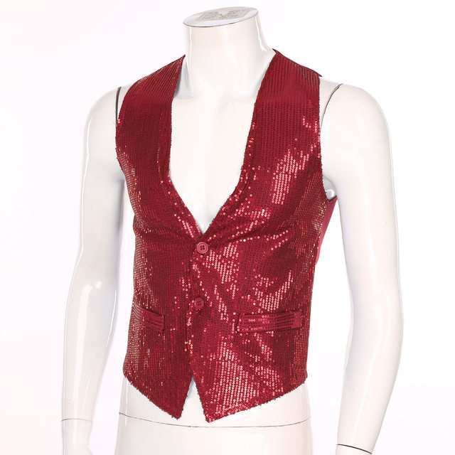 red sequin vest top