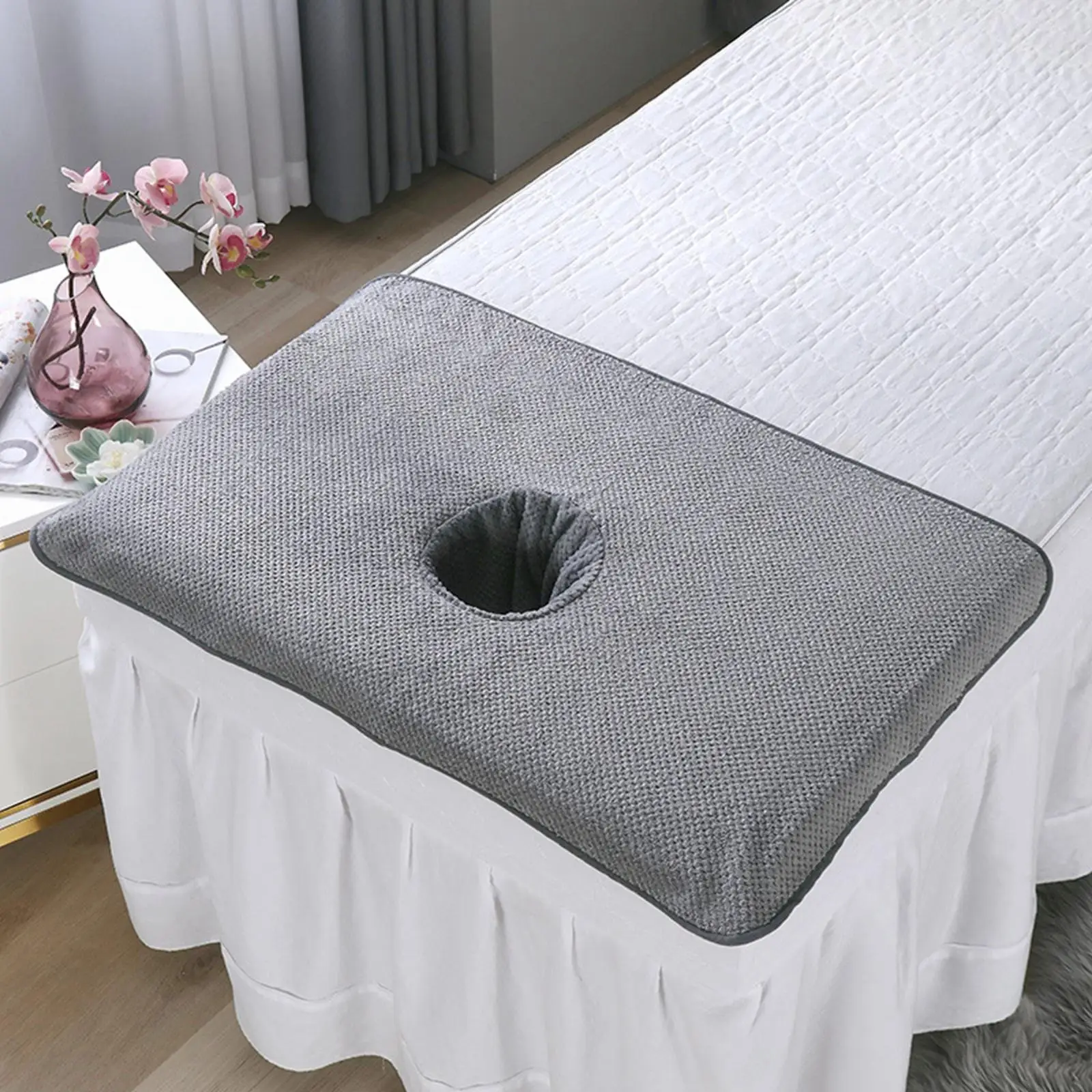 Massage Bed Cover Protector Universal with Breath Hole Washable Soft Reusable SPA Bed Sheet for SPA Massage Tables Bed 50x80cm