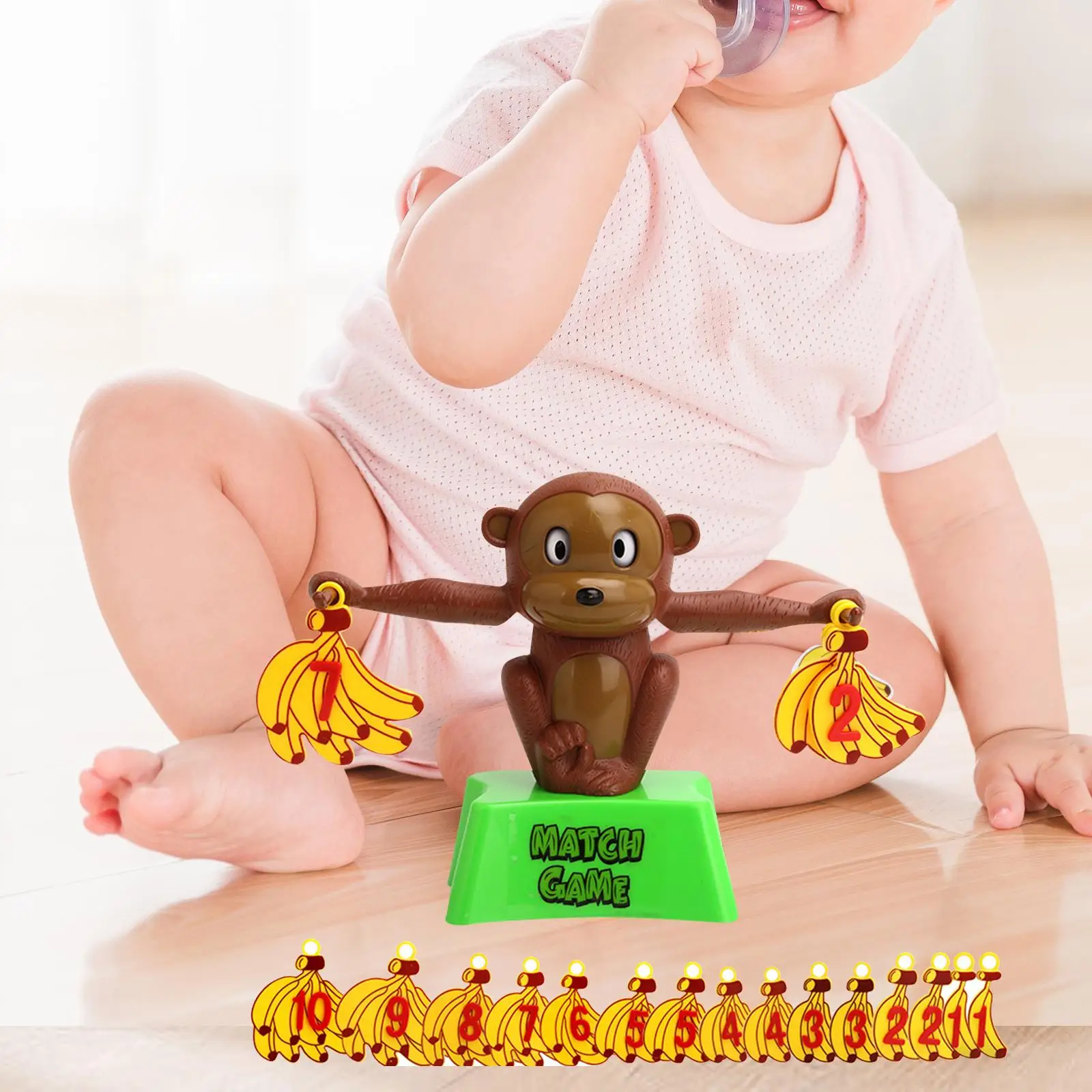 Number Learning Toy Stem Interactive Monkey Balance Math Game Monkey Balance Counting Toys for Gift Interaction Teaching Tool