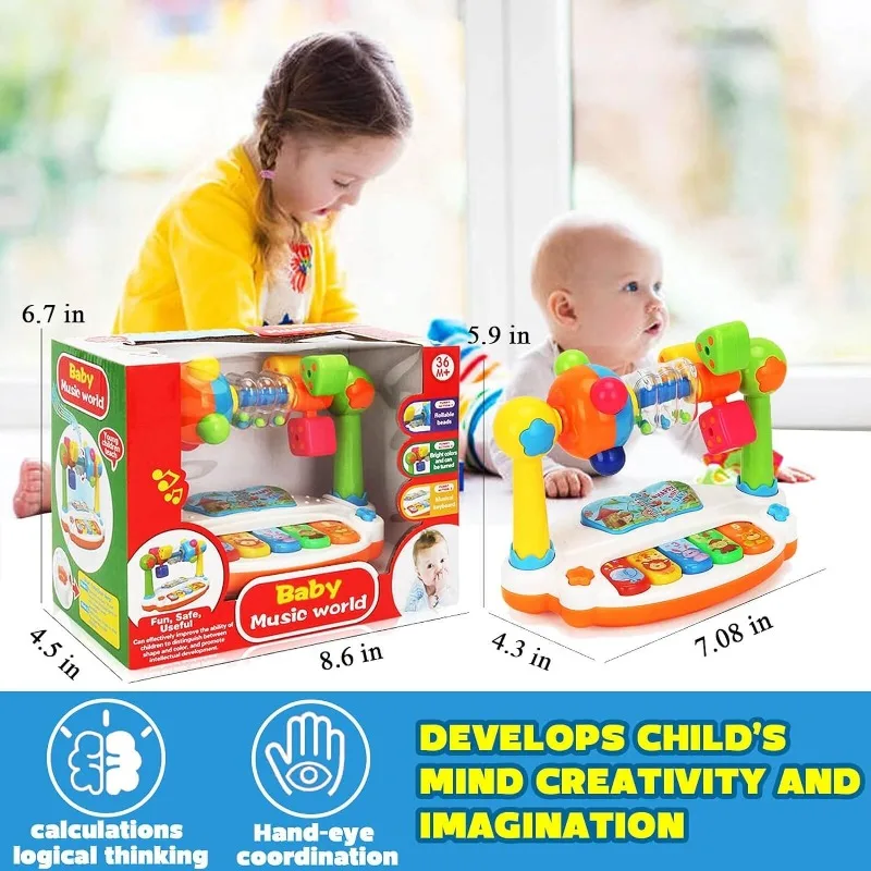 Rotating Music Piano Keyboard for Toddlers