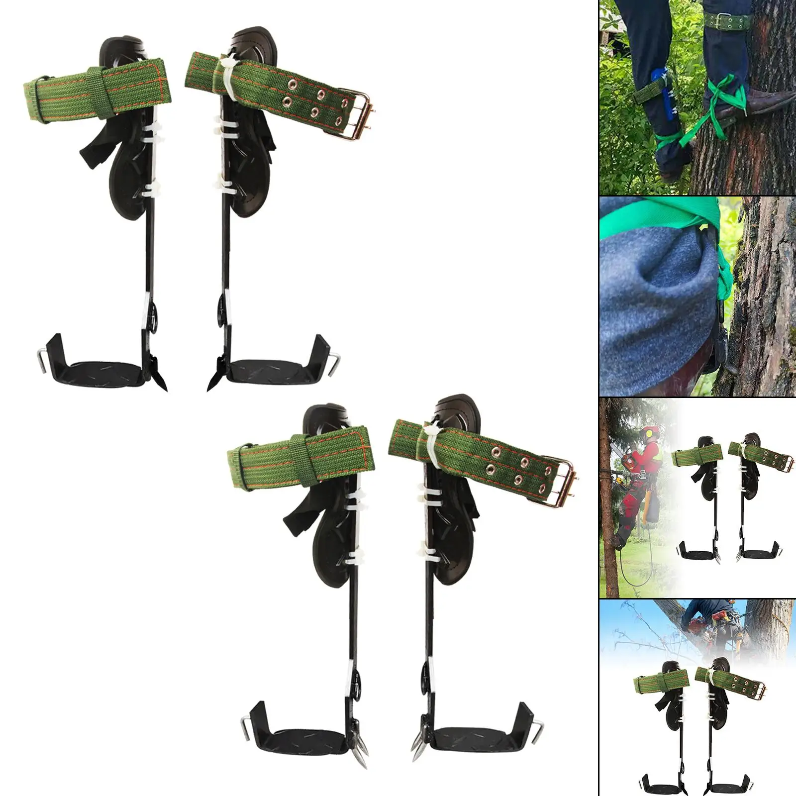 Tree Climbing  Set, W/ Ankle Straps Upgrade Tree Climber Climbing  Carbon Steel Adjustable for Outdoor  Rock