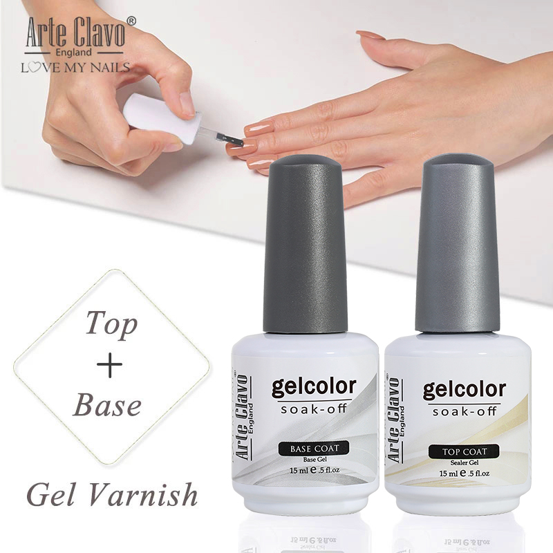 Best of Arte Clavo 15ml Base Coat Gel Top Coat Gel Varnish Nails Art Lacquer Soak Off Gel Base Nail Polish UV LED Nail Primer UV Topcoat Reviews & Tips