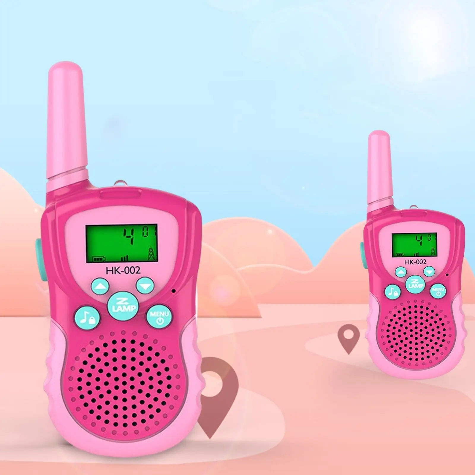 2Pcs Walkie Talkies for Kids Easy to Use Long Distance 2km 2 Way Radio Toys for 3-14 Years Old Camping Hiking Indoor Boys Girls