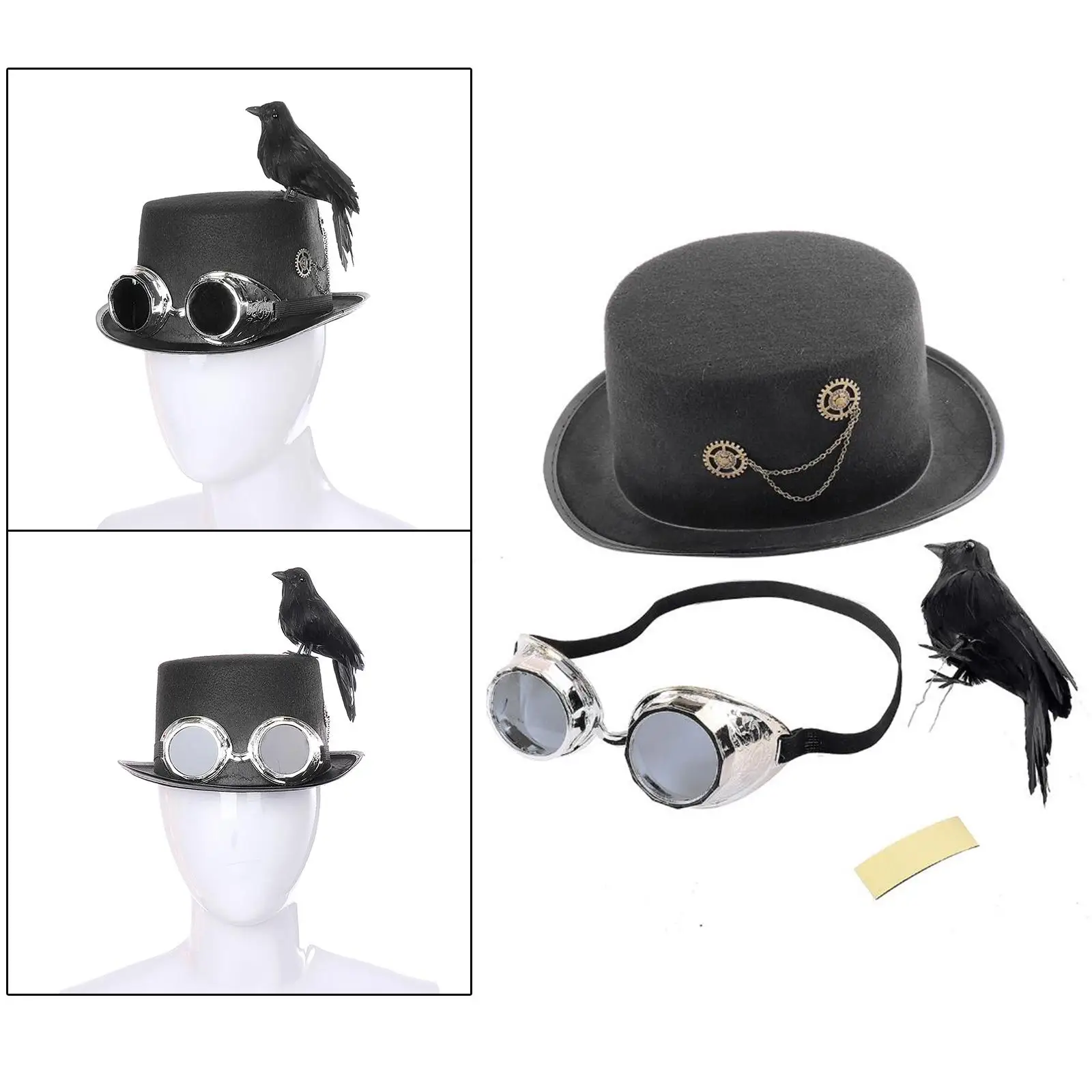 CNBEAU Victorian Gothic Ivory Lace White Wedding Hat Steampunk Hat Top Hat