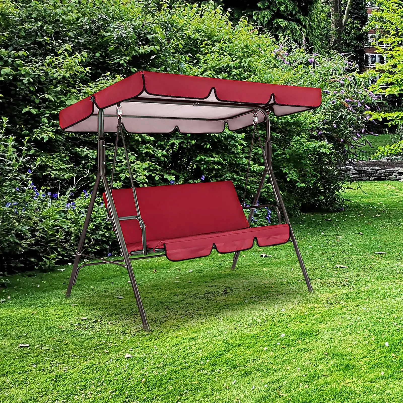 Patio Swing Canopy Windproof Durable Rainproof 3 Seater Garden Swing Seat Canopy Cover for Swing Porch Seat Yard Outdoor
