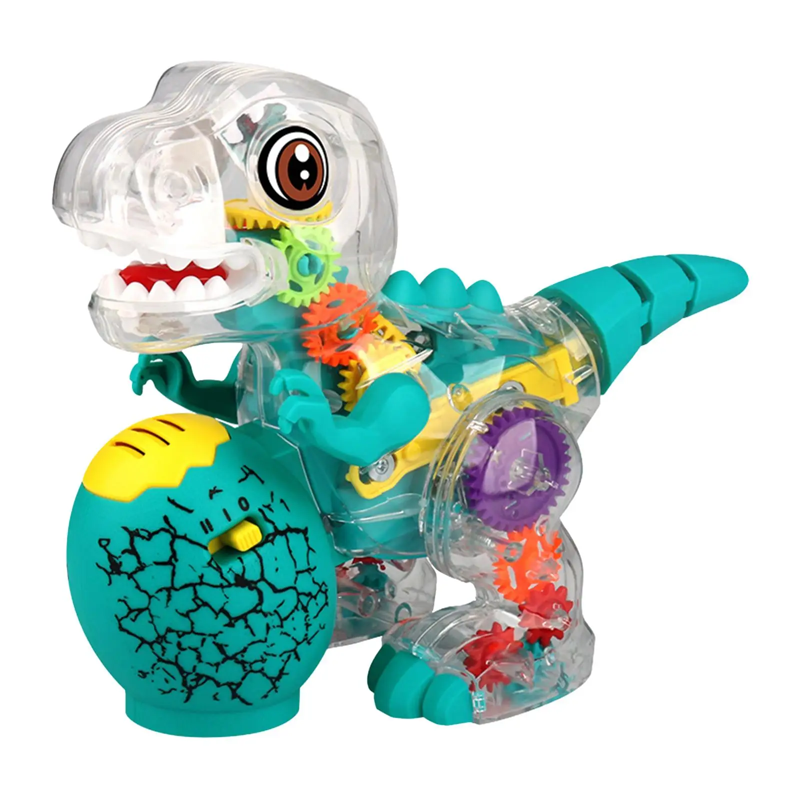 Electric Dinosaur Toy Mechanical Toddlers Building Colored Moving Gears Halloween Musical Toy for Girls Boys Preschool Toy Kids