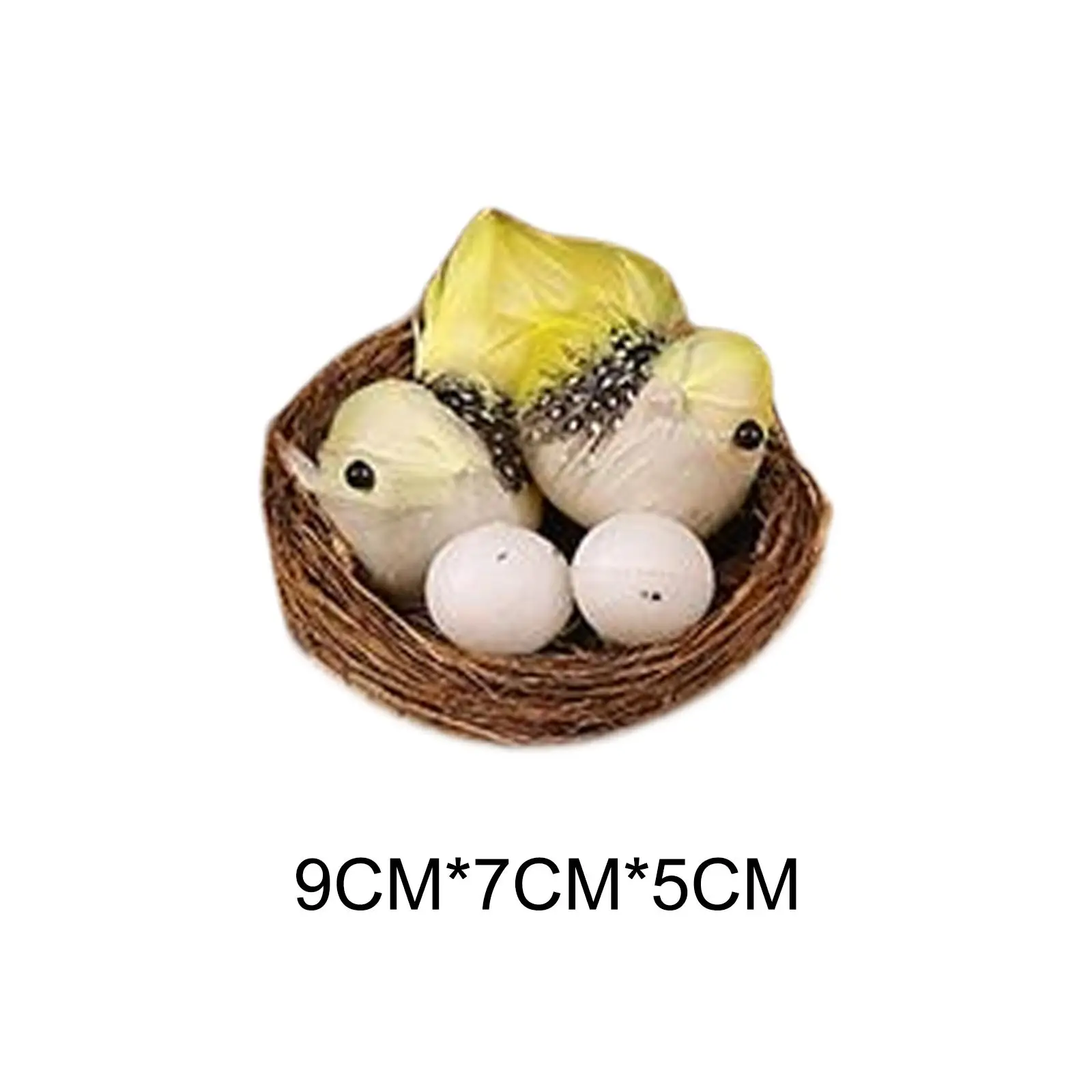 Artificial Easter Birds Nest with Eggs Crafts Handmade for Micro Landscape Indoor Outdoor Easter Decoration Photography Props