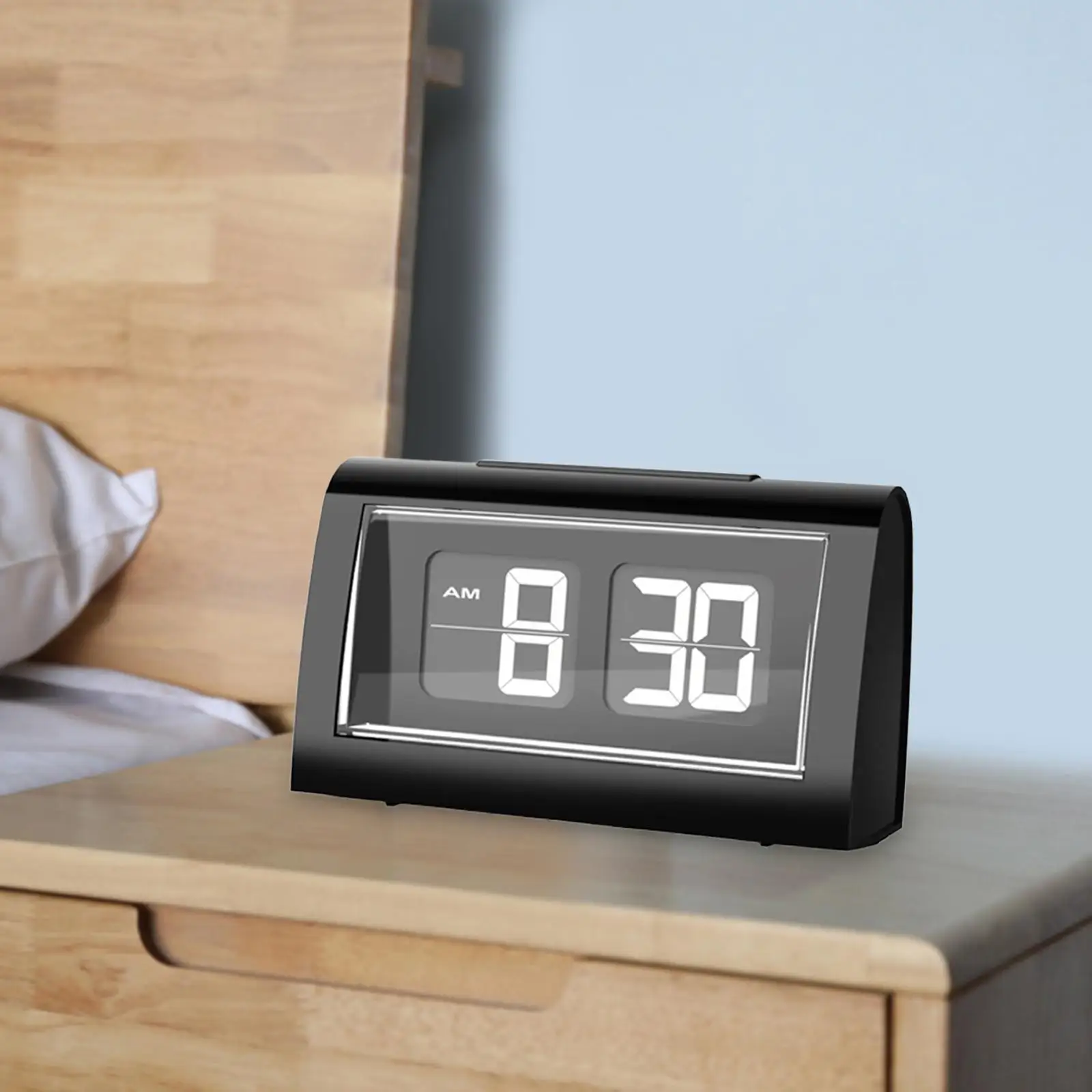 Flip Desk Clock Decor Electric Digital Clock Large Display Auto Flip Digital Alarm Clock for Works Hotel Dining Table Bedroom