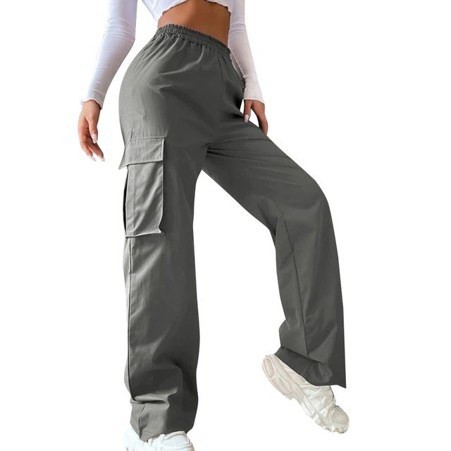 Fashion (Black)Cargo Pants Women Plus Size Belt Less High Waisted Wide Leg  Trousers Straight Leg Relaxed Style Trousers Trousers XXA @ Best Price  Online