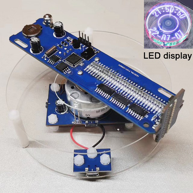 hddのモーターを使った回転式led時計