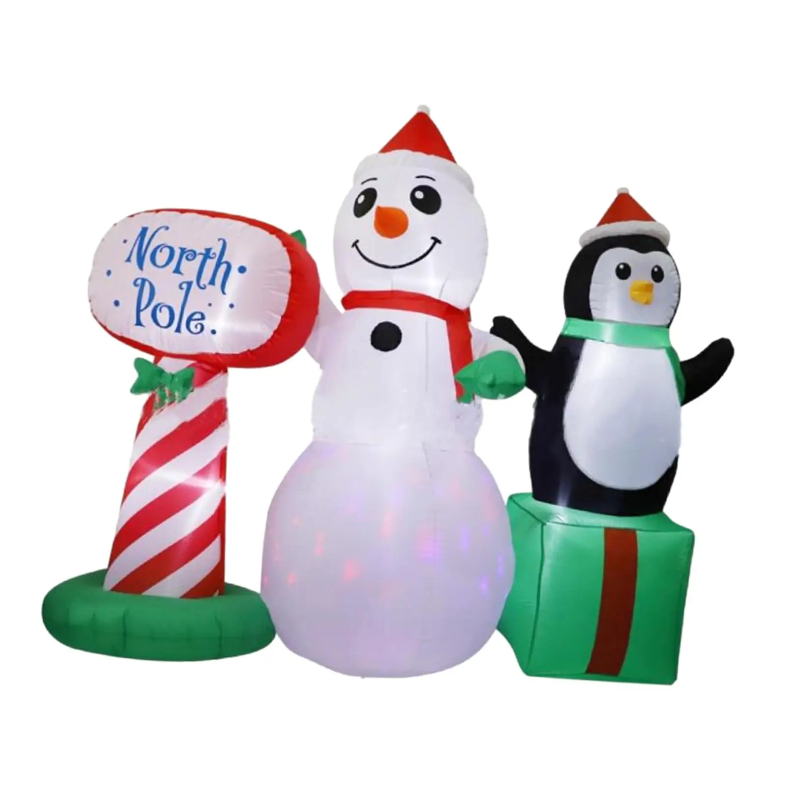 Inflatable Snowman Luminous Funny Ornament Props Christmas Decor Christmas Inflatables for Outside Holiday Patio Vacation Party
