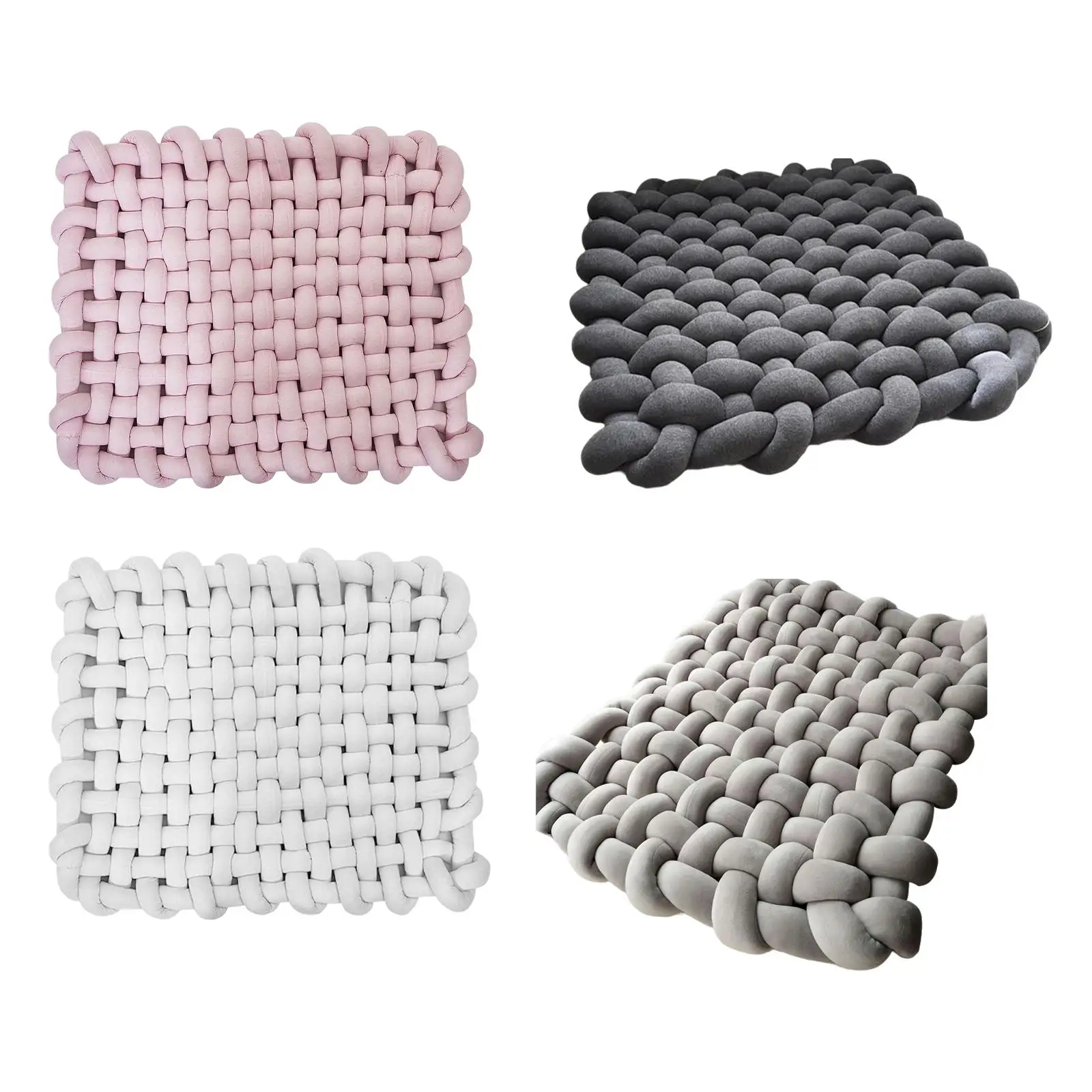 Decorative Knit Blanket Throw Cable Knit Throw Crochet blanket for Bed Photography Props