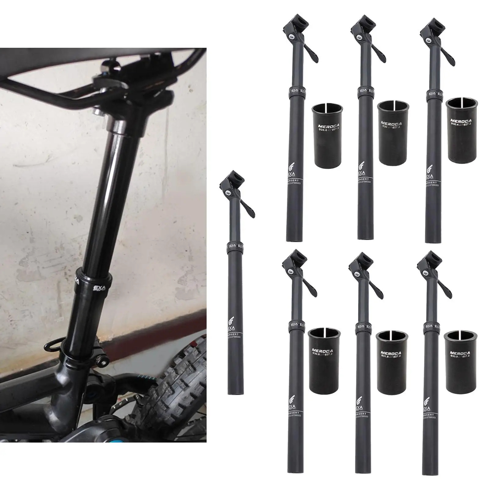 Bike Dropper Seatpost Mountain 100mm T Seat Post for Road BMX