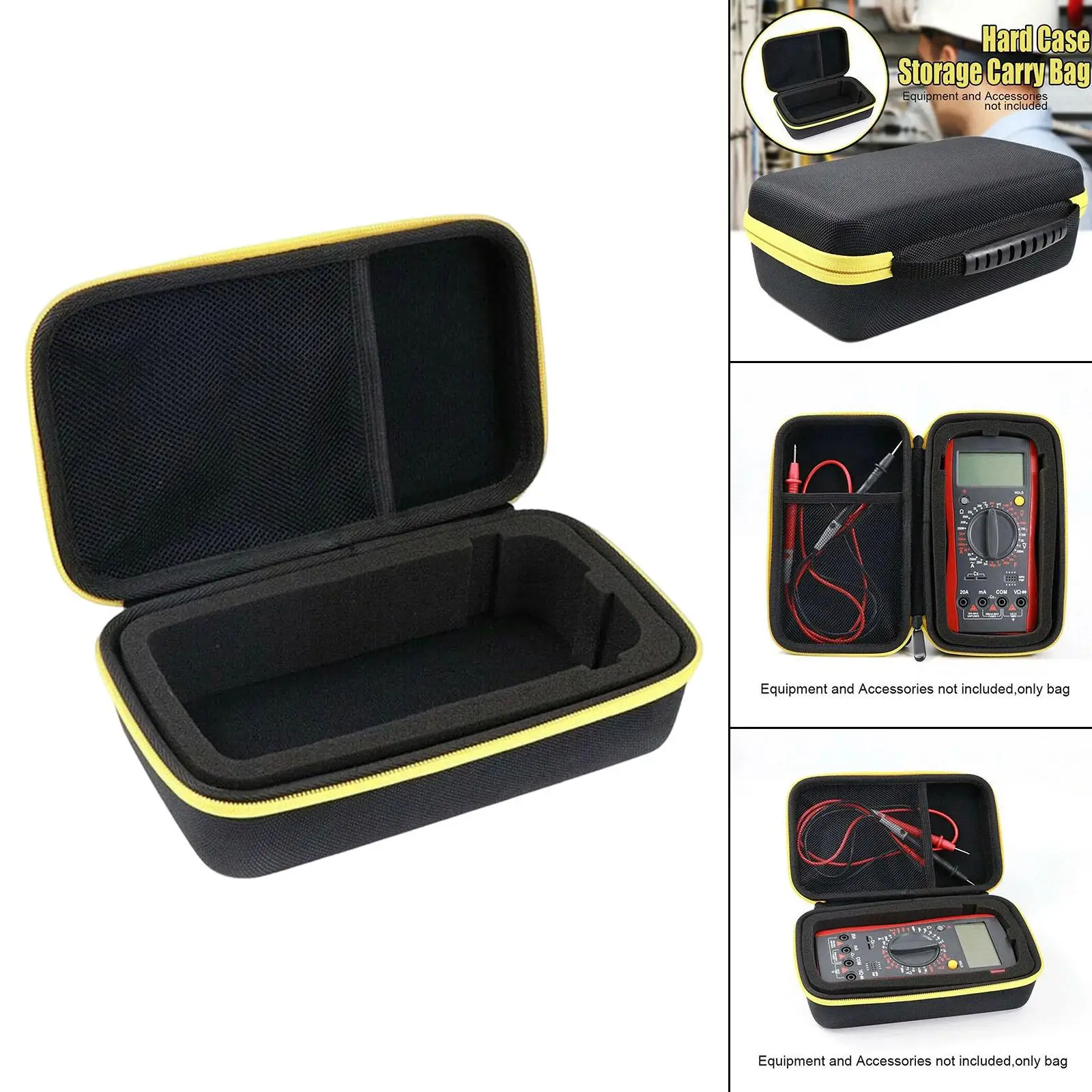 Hard Carrying Case mesh Handle Semi Waterproof Shockproof Metal Zipper Handy universal meter Meter Soft Case for F117C