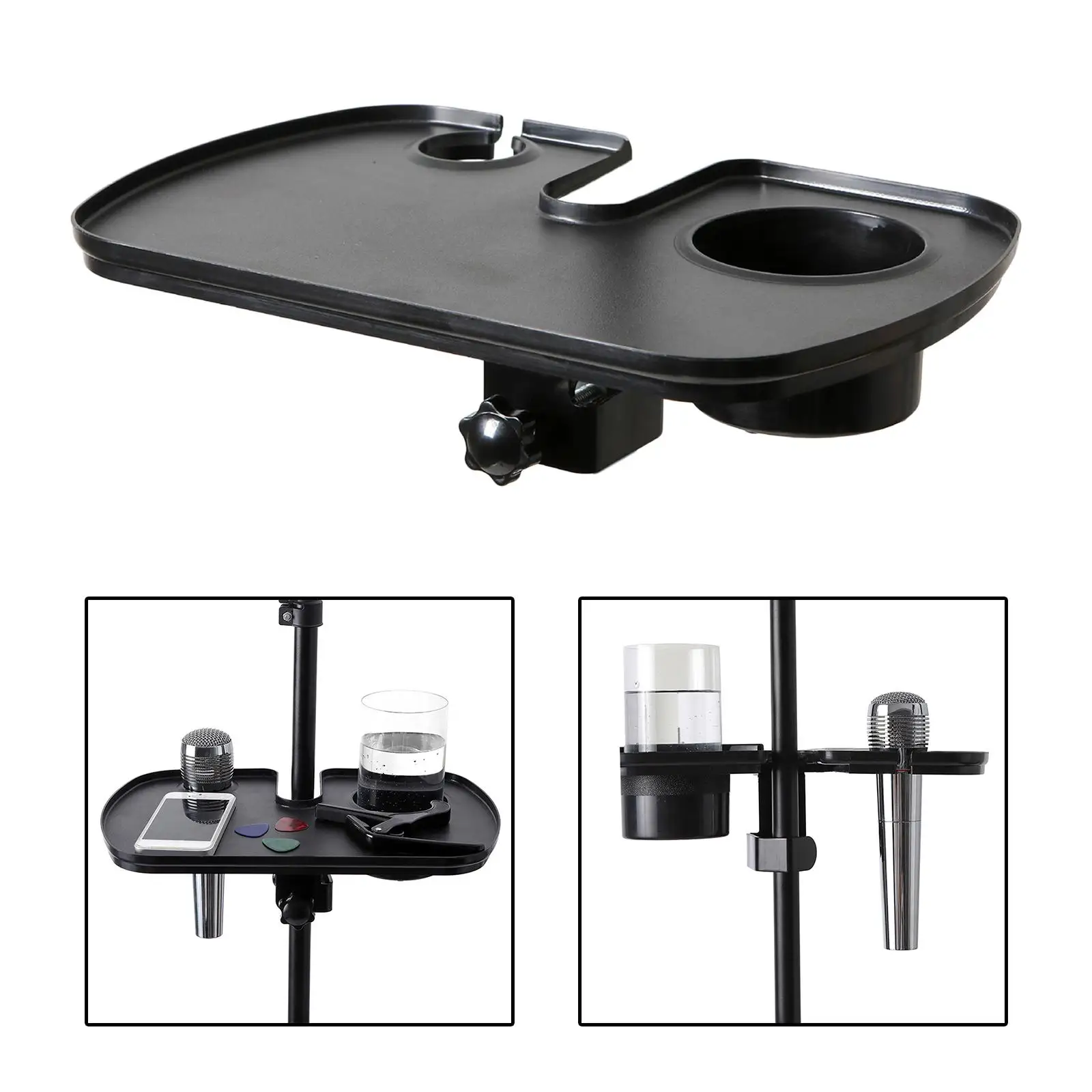 Microphone Stand Tray Sound Card Tray Adjustable Clamp Universal Clamp tray Holder Bracket for Guitar Accessory Tuner Phone