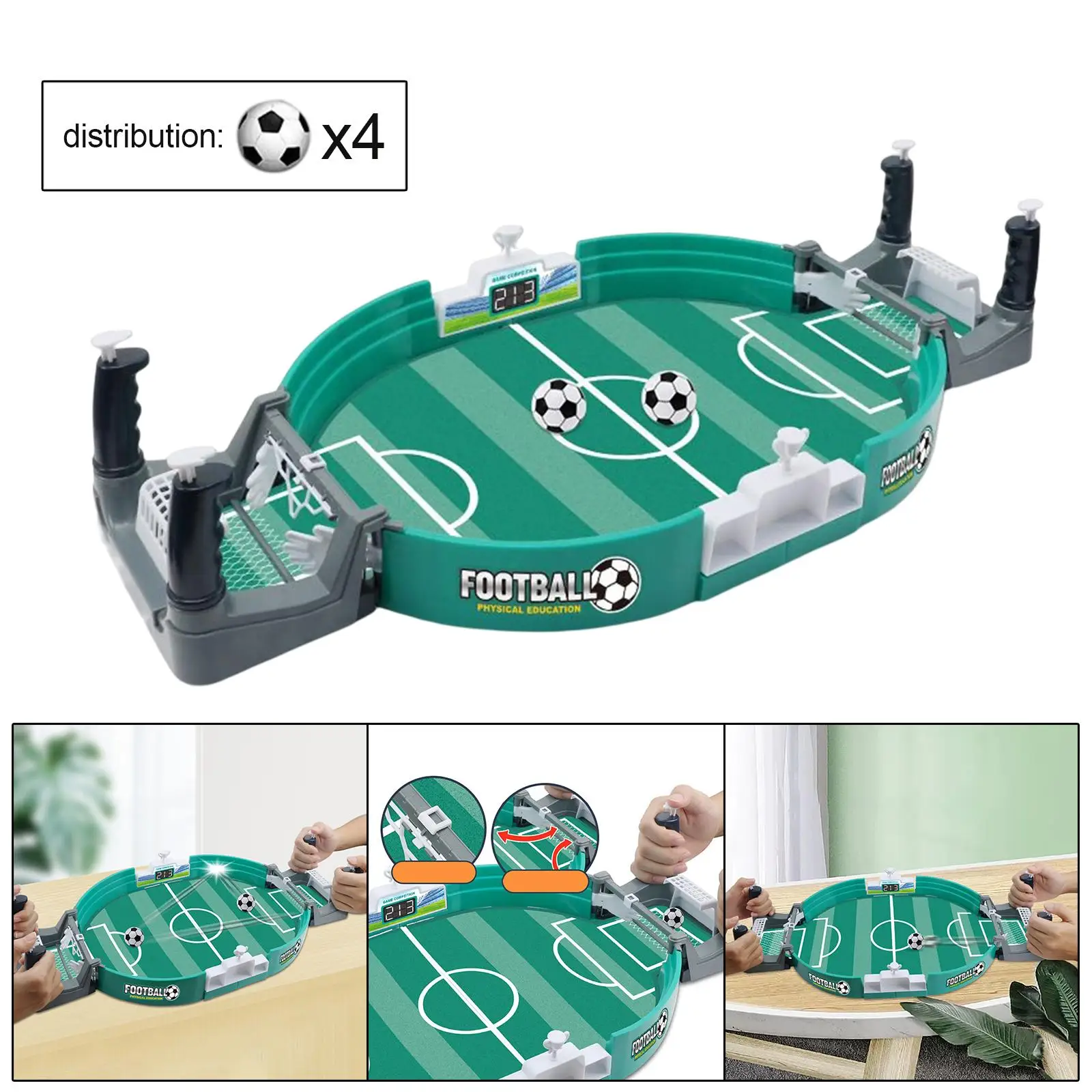 Soccertop Game Interactive Toy Sport Game Tabletop Play Ball Soccer Toys Football Board Game for Family Party Entertainment