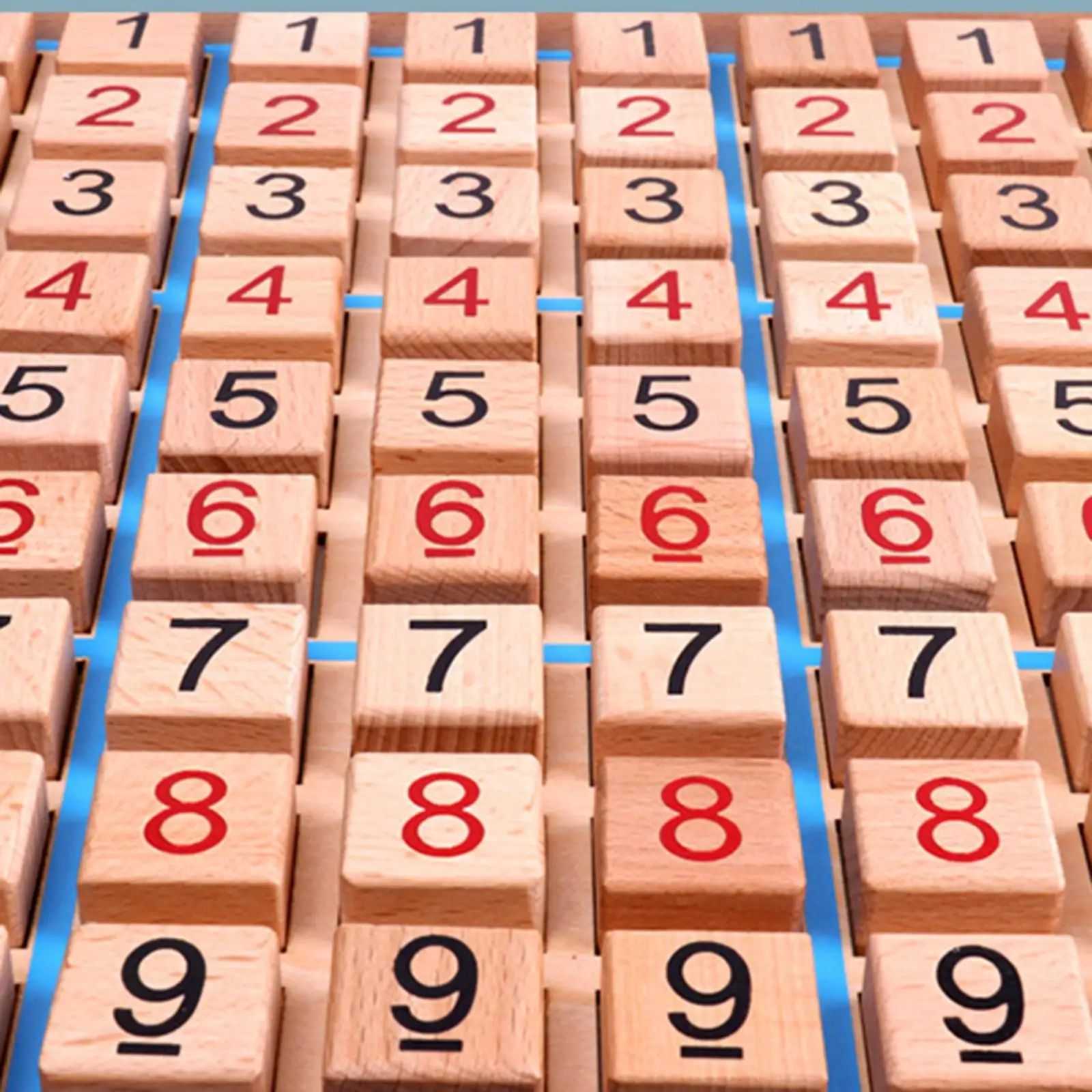 Wooden Sudoku Board Game Mathematics Toy Digital Blocks Six Grid Brain Teaser Desktop Toy for Elementary Kindergarten Toddlers