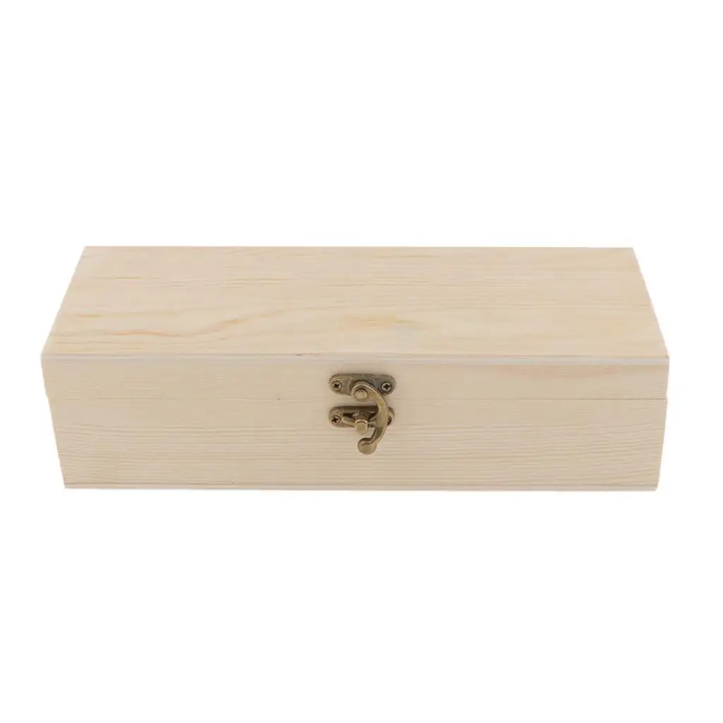 Plain Wooden Solid Wood Jewelry Box Tea Box Earring Storage Box with 4 Slots