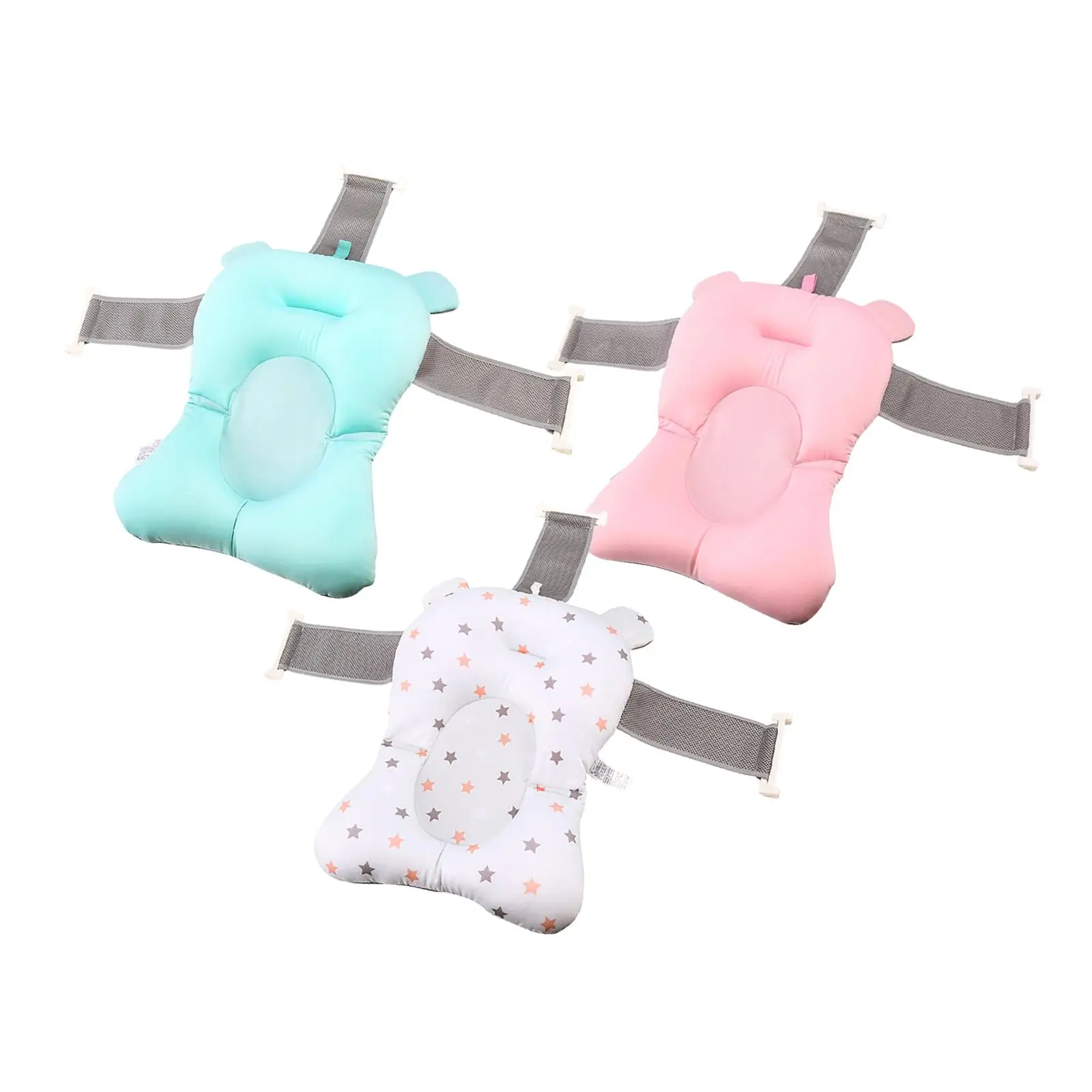 Infant Bathtub Support Cushion Net 20x14.2x3.5inch Dries Quickly Stable Breathable Trilateral Design Foldable Durable Soft Light