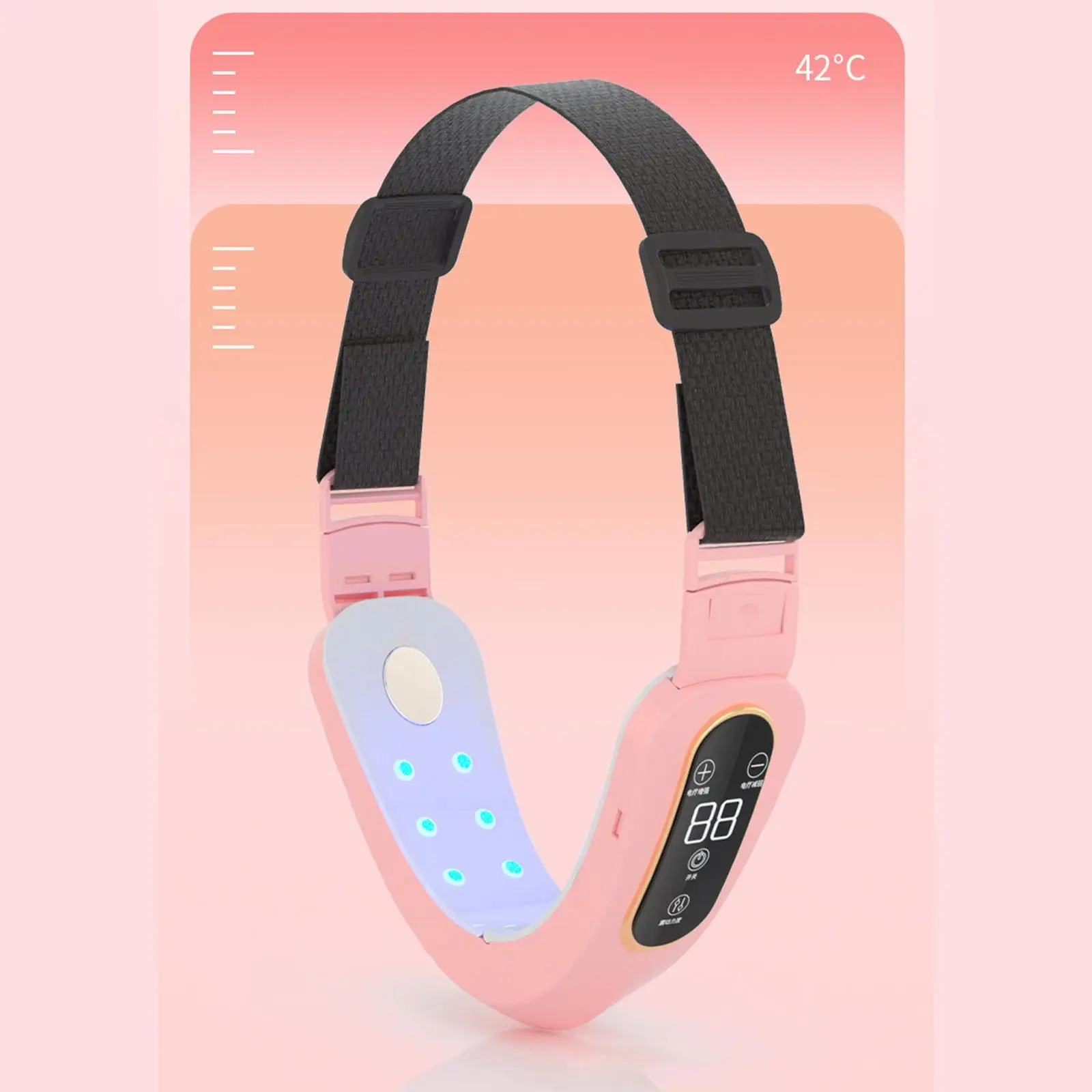 V Face Machine Beauty Device Red Blue Light Painless Electric Face Slimming Strap for Sagging Reduce Double Chin Firming Women