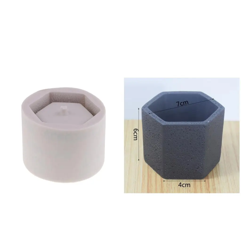 Hexagon Shaped Art Flower Pot Silicone Concrete Molds for Epoxy Resin,