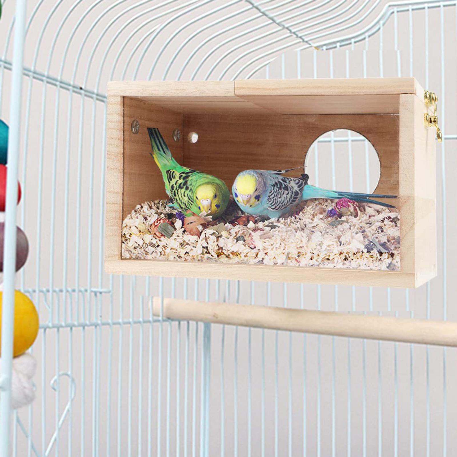 Decorative Bird Breeding Nest Breeding Box Nesting House Cage Accessories for Parakeet Window Cockatiel Tree