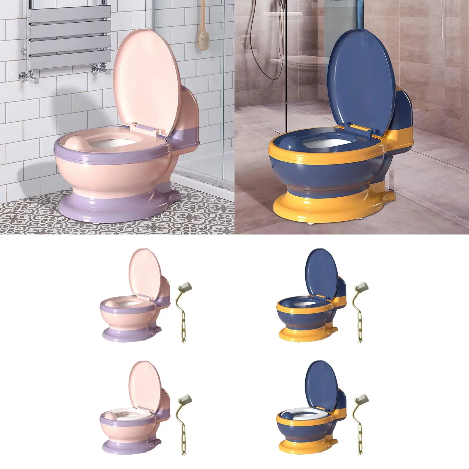 Toilet Training Potty Easy to Clean Compact Size Real Feel Potty Realistic Toilet Infants Toilet Seat Babies Girls Boys Ages 0-7