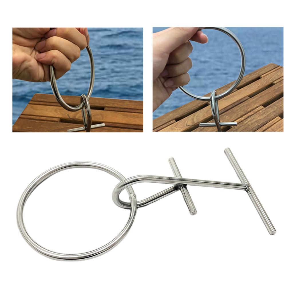 Marine 304 Stainless Steel Portable Dock Ring Spring Ring Silver New