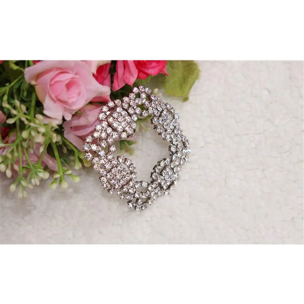 Women` of square  Party Prom Decoration Crystals Shoe Buckles