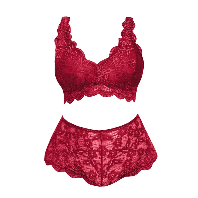 Comeondear Bra Set Lace Bralette Bra And Panty Set Cross Strap Women's  Underwear Set Plus Size Sexy Embroider Sensual Lingerie